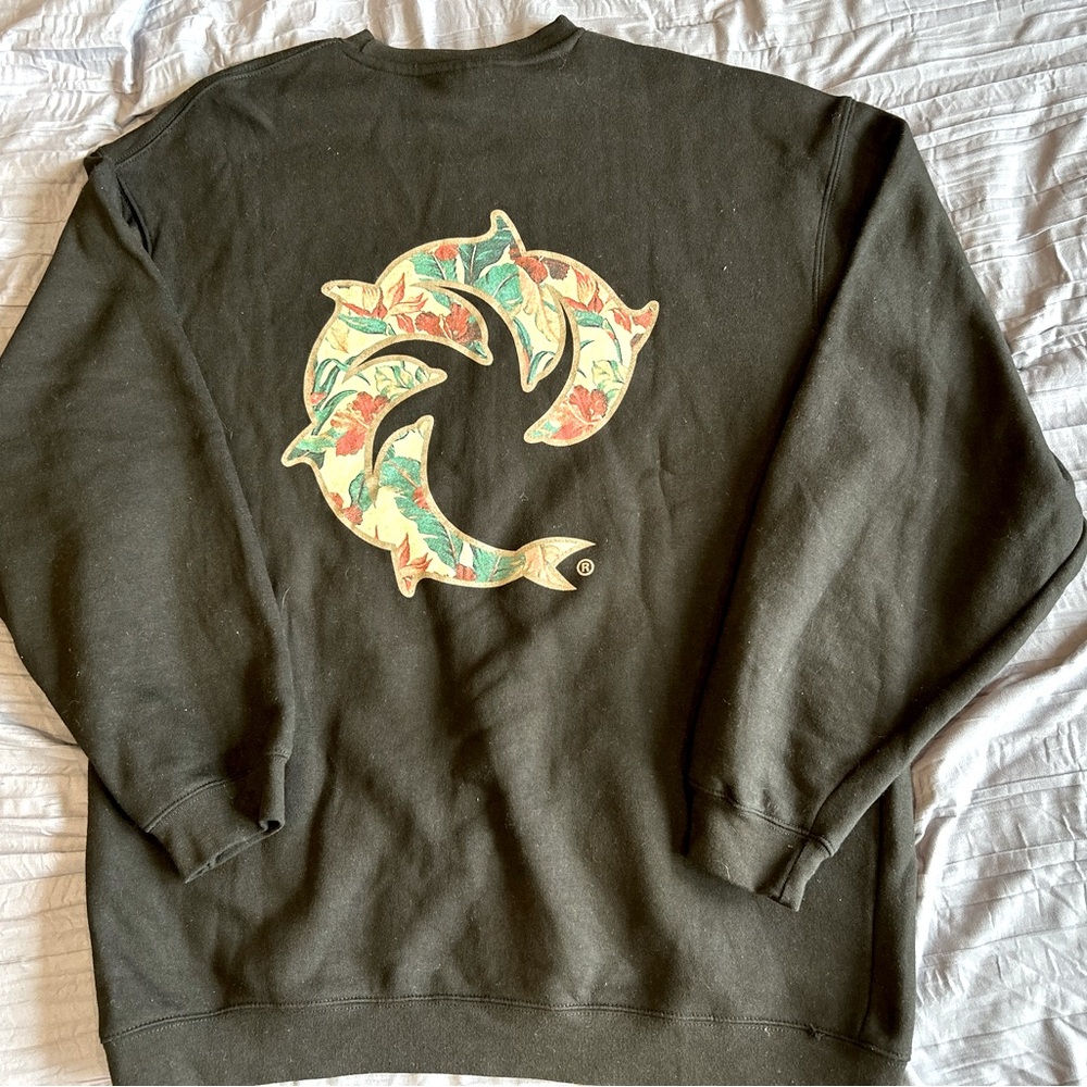 Men’s Wave Runner Vehicles Logo Sweatshirt XXL dark gray with flower logo